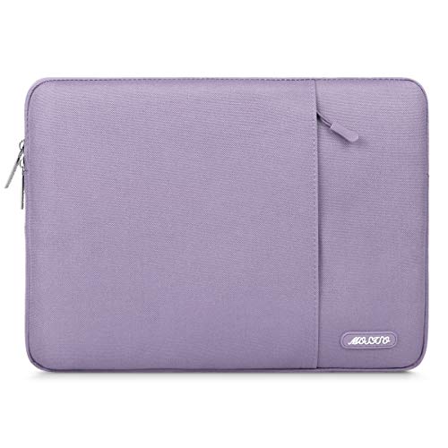 Product Cover MOSISO Laptop Sleeve Bag Compatible with 13-13.3 Inch MacBook Pro, MacBook Air, Notebook Computer, Vertical Style Water Repellent Polyester Protective Case Cover with Pocket, Light Purple