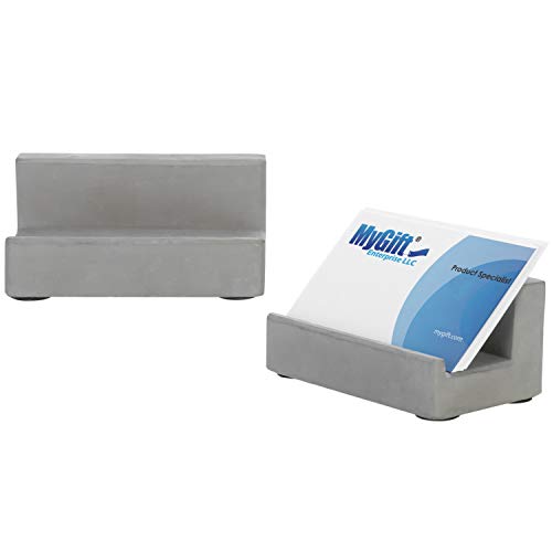 Product Cover MyGift Desktop Concrete Business Card Holders, Set of 2