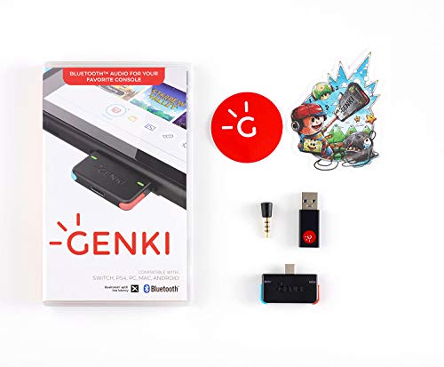 Product Cover Genki - The Original Bluetooth Adapter for The Nintendo Switch and Switch Lite. Switch Accessories Compatible with All BT Headphones and Airpods - Low Latency with aptX Technology and BT 5.0
