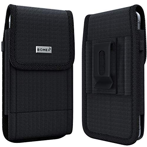 Product Cover Bomea iPhone 11 Pro Max/Xs Max Holster Case - Rugged Nylon Belt Clip Case Cell Phone Carrying Pouch Holder Belt Holster for Apple iPhone 11 Pro Max/Xs Max (Fits Phone w/Otterbox Commuter Case on)