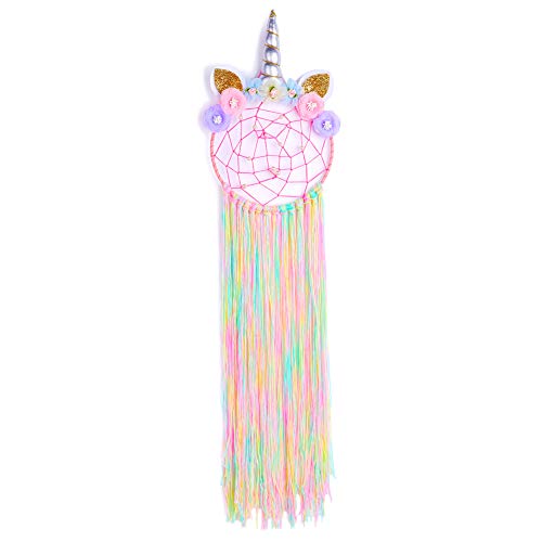 Product Cover QtGirl Unicorn Dream Catcher for Kids, Flower Dream Catcher Wall Hanging Decoration for Baby Girls Bedroom