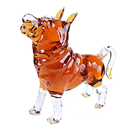 Product Cover Animal Decanters Large 35-Oz Shepherd Dog Glass Figurine, Lead Free Mouthblown Liquor Decanter For Bourbon, Whiskey, Scotch, Rum, Tequila