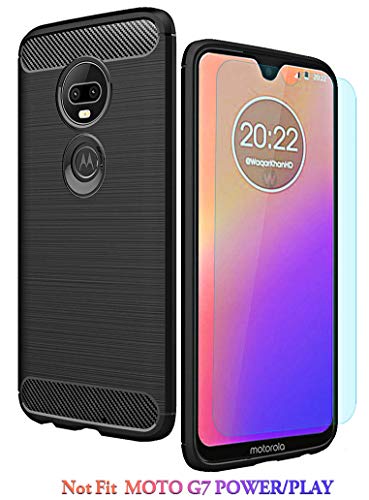Product Cover Moto G7 Case/Moto G7 Plus Case with HD Screen Protector Thinkart Frosted Shield Luxury Slim Design for Motorola Moto G7/G7 Plus Phone (Black)