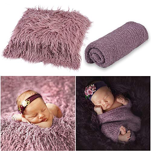 Product Cover Aniwon 2Pcs Baby Photo Props Long Ripple Wraps DIY Blanket Outfits Newborn Wraps Photography Mat for Baby Boys and Girls