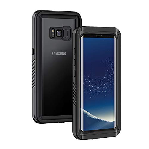Product Cover Lanhiem Galaxy S8+ Plus Case, IP68 Waterproof Dustproof Shockproof Case with Built-in Screen Protector, Full Body Sealed Underwater Protective Cover for Samsung Galaxy S8 Plus (Black)