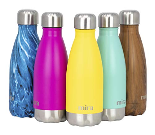 Product Cover MIRA Stainless Steel Vacuum Insulated Water Bottle | Leak-Proof Double Walled Cola Shape Bottle | Keeps Drinks Cold for 24 Hours & Hot for 12 Hours (Lemon Yellow, 12 oz (350 ml, 0.37 qt))