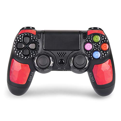 Product Cover Game Controller for PS4 - Dual Vibration 4 Wireless Controller for Playstation 4 - Joystick with Sixaxis, Bluetooth, Super Power, Micro USB, Multi-Touch Clickable Touch Pad (Red)