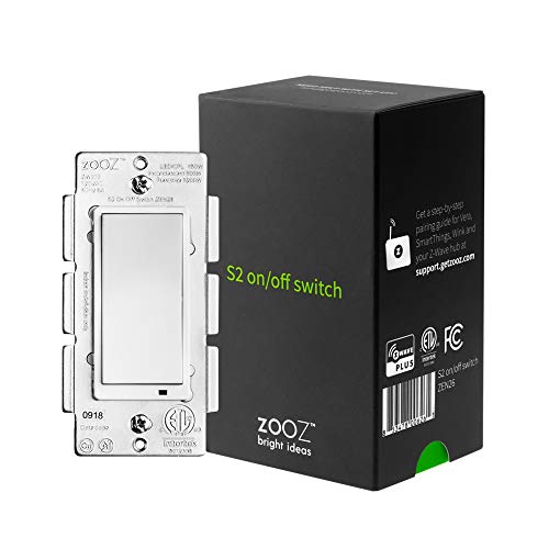 Product Cover Zooz Z-Wave Plus S2 On Off Wall Switch ZEN26 with NEW Simple Direct 3-Way and 4-Way (Works with Existing On Off Switches, No Add-Ons)