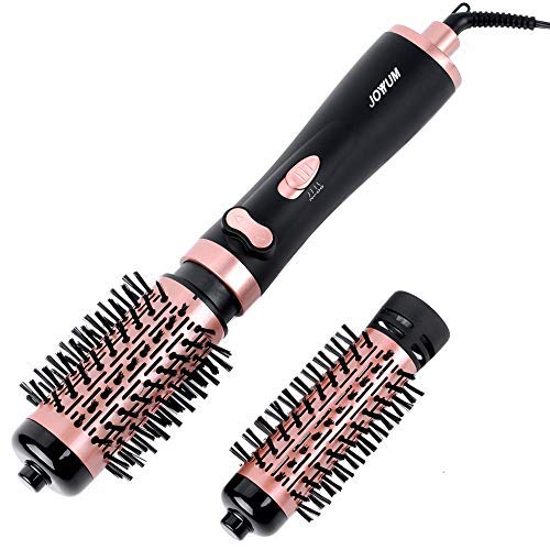 Product Cover JOYYUM 1000W 3-in-1 Hot Air Spin Brush for Styling and Frizz Control Auto-rotating Curling Negative Ionic Hair Curler Dryer Brush, 1 1/2 Inch and 2 Inch Brush Attachments, Rose Gold