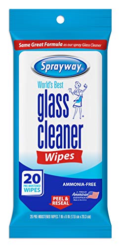 Product Cover Sprayway SW199R Ammonia-Free Glass Cleaner Wipes, Fresh Scent, 20 Count