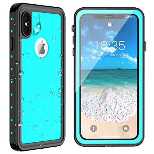Product Cover SPIDERCASE iPhone Xs Max Waterproof Case 2018 Released 6.5 inch, Dustproof Snowproof Shockproof IP68 Certified, iPhone Xs Max Case with Built-in Protector Full Body Rugged Cover for iPhone Xs Max