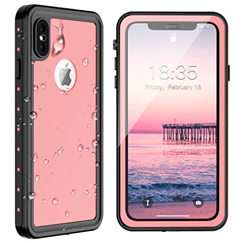 Product Cover SPIDERCASE iPhone Xs Max Waterproof Case 6.5 inch 2018, Dustproof Snowproof Shockproof IP68 Certified, iPhone Xs Max Case with Built-in Protector Full Body Rugged Cover for iPhone Xs Max (Pink)