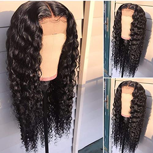Product Cover Helene Curly Wigs Glueless Lace Front Wigs Long Narural Curly High Density Synthetic Lace Wigs For Women With Baby Hair Natural Hairline Realistic Fiber Hair Wig Half Hand Tied 20inch