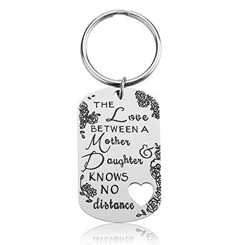 Product Cover Mother's Day Gifts for Mom from Daughter - Mother Daughter Gifts, The Love Between A Mother and Daughter Knows No Distance Keychain, Mom Jewelry for Mother (Mother)