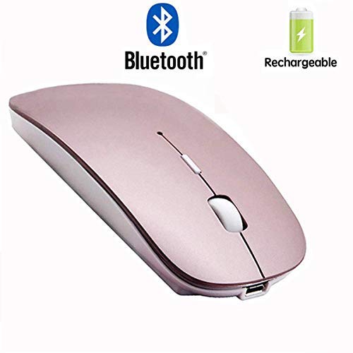 Product Cover Rechargeable Bluetooth Mouse for Laptop Bluetooth Mouse for MacBook pro Air OS Windows Laptop MacBook Mac Gray (Rose Gold)