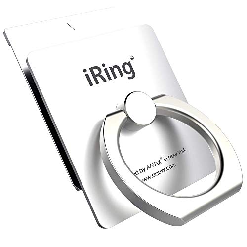 Product Cover AAUXX iRing Link Finger Ring Holder Cell Phone Accessories. Removable Plate Enable Wireless Charging. Ring Stand Compatible with iPhone, Samsung, Other Android Smartphone. (Silver)