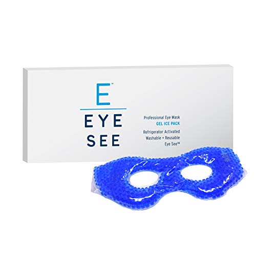 Product Cover Eye See Cooling Gel Eye Mask - Cold Compress Ice Pack with Gel Beads - Great for Puffy Eyes, Dark Circles, Dry Eyes, Soothing Headaches - for Sleeping or for Migraine Therapy - Post Surgery Safe