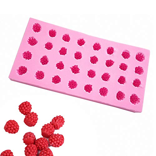 Product Cover Fewo 32-Cavity 3D Raspberry Silicone Mold for Fondant Chocolate Candy Gum Paste Polymer Clay Resin Kitchen Baking Sugar Craft Cake Cupcake Decorating Tools