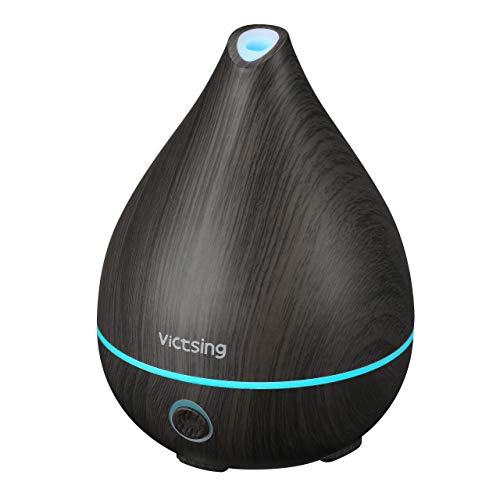 Product Cover VicTsing Upgraded Mini Oil Diffuser 130ml, Easy to Use Super Quiet Essential Oil Diffuser, Aromatherapy Diffuser with Waterless Auto Shut-off, 8 Color LED Lights and BPA-free for Home Office(Black)