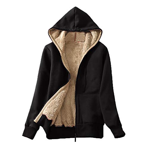 Product Cover Nice Hoodie,Womens KIKOY Casual Winter Warm Sherpa Lined Zip Up Sweatshirt Coat
