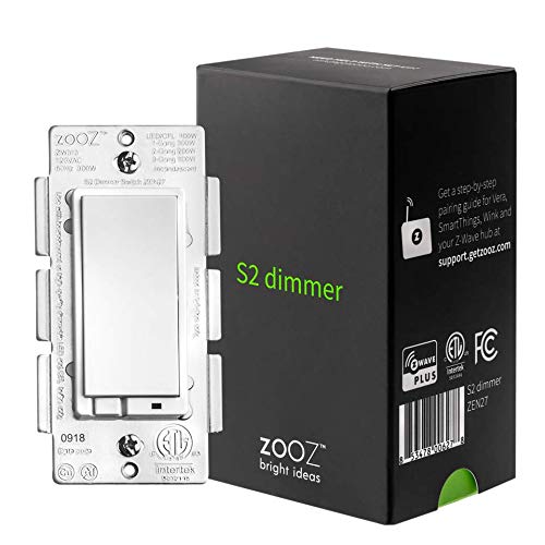 Product Cover Zooz Z-Wave Plus S2 Wall Dimmer Switch ZEN27 with NEW Simple Direct 3-Way and 4-Way (Works with Existing On Off Switches, No Add-Ons) and NEW No-Flicker Dimming (for all LED's up to 100W)