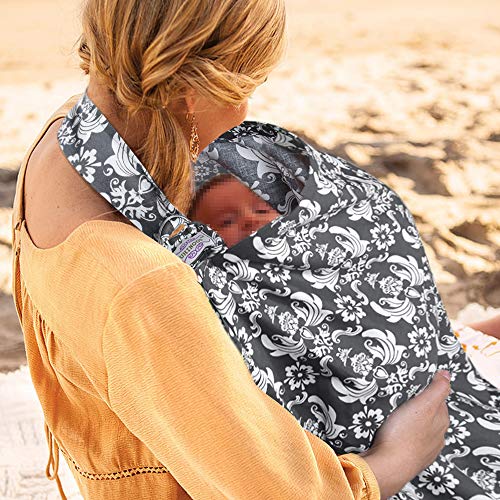 Product Cover UHINOOS Nursing Cover, Infinity Soft Breastfeeding Cotton for Babies with no See Through Cotton for Mother Nursing Apron for Breastfeeding (Grey)
