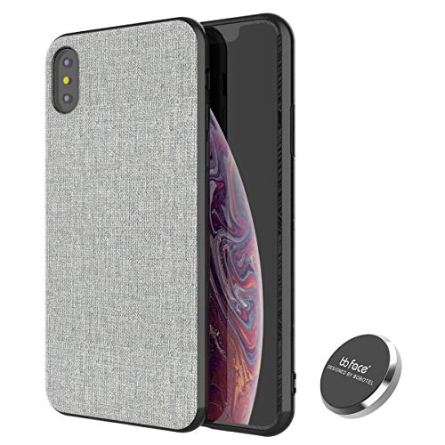 Product Cover iPhone Xs Magnetic Case,Full-Edge Protection Shock Absorption and Built in Magnet Protective Hard Shell with Textured Fabric Case Slim Fit Shockproof Magnetic Back for iPhone Xs Case (2018) (Grey)
