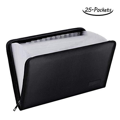 Product Cover Expanding File Folder Important Document Organizer Fireproof Document Bag-A4 Size, 25 Pockets,Color Labels,Non-Itchy Silicone Coated Portable Filing Organizer Folder(14.3