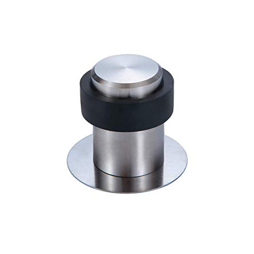 Product Cover TPOHH Brushed Stainless Steel Cylindrical Floor Mount Door Stop, Double-Sided Adhesive Sheets No Need to Drill, 1-13/16