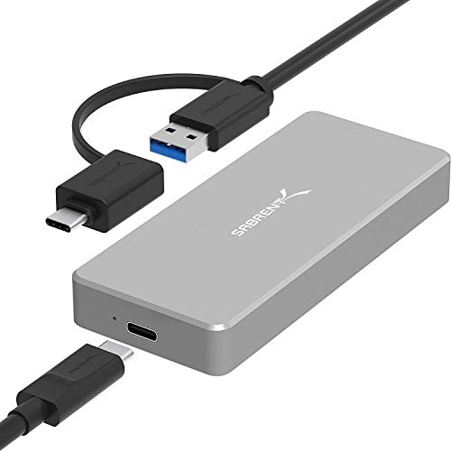 Product Cover Sabrent USB 3.1 Aluminum Enclosure for M.2 NVMe SSD in Silver (EC-NVME)