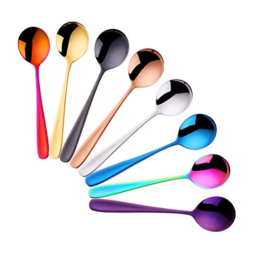 Product Cover Do Buy 7-inch Stainless Steel Table Spoons Soup Spoons Bouillon Spoons, 8 Pieces