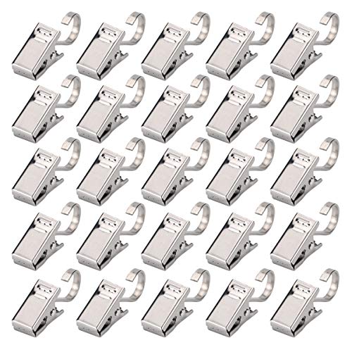 Product Cover kakuu 100Pcs Stainless Steel Heavy Duty Satin Nickel Curtain Clips for Curtain,Home Decoration,Art Craft Display,Photos,Outdoor Activities Supplies (Sliver)