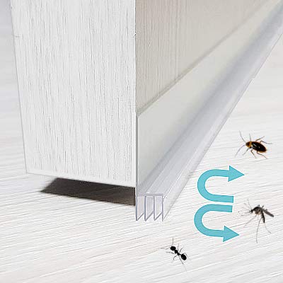 Product Cover Weather Stripping for Door Weather Insulation Kit Sweep Draft Stopper Foam Seal Tape (Transparent, 17in, 4pieces)