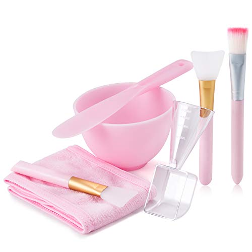 Product Cover [Plastics Free]Somier Silicone DIY Face Mask Mixing Bowl Set with Mud Clay Face Mask Bowl Stick Spatula Headband Liquid Powder Measuring Cup Face Mask Brush 7 in 1