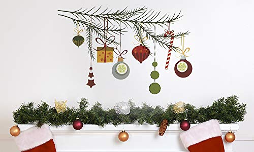 Product Cover Hold the Balloon Christmas Tree Ornaments Decorations Wall Decals Window Clings - Self-Adhesive Stickers - 10pcs