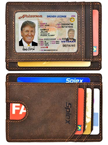 Product Cover Slim Wallet Front Pocket Minimalist Genuine Leather RFID Blocking Card Holder