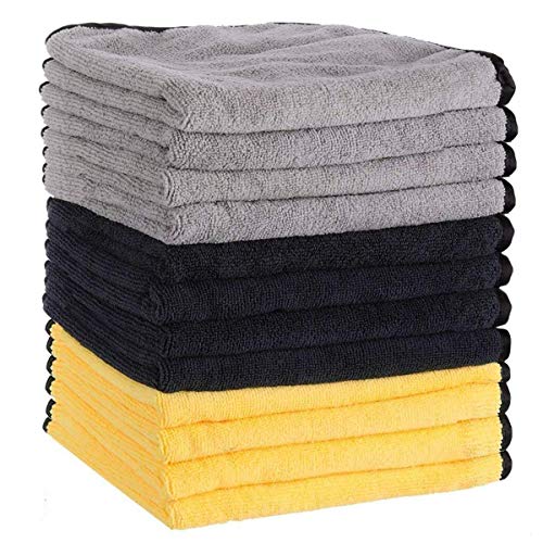 Product Cover MATCC Microfiber Cleaning Cloths 12 Pack Premium Microfiber Towels for Cars Detailing Or Drying Towels for Cleaning Car Windows Dishes 16'' x 16''