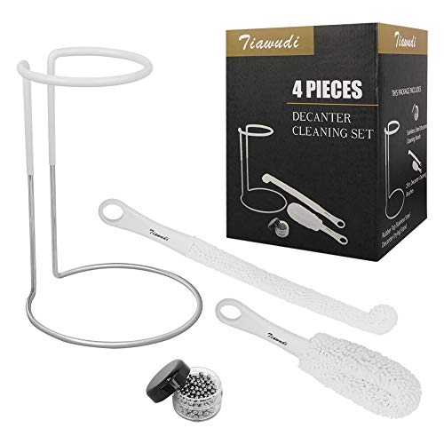 Product Cover Decanter Stand, Decanter Drying Rack Bundle with Decanter Cleaning Brush, Decanter Cleaning Beads