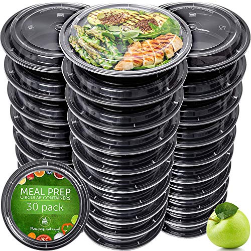 Product Cover Meal Prep Containers [30 Pack] - Reusable Plastic Containers with Lids - Disposable Food Containers Meal Prep Bowls - Plastic Food Storage Containers with Lids - Lunch Containers by Prep Naturals