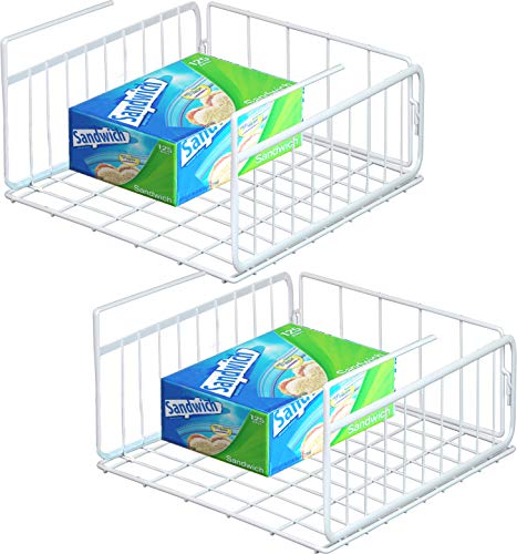 Product Cover Simple Houseware 2 Pack Under Shelf Basket, White