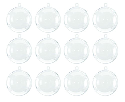 Product Cover Present Avenue Clear Plastic fillable Ball Ornament, Pack of 12 (60mm)