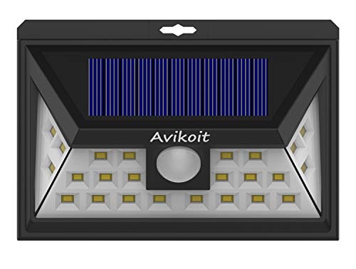 Product Cover Avikoit 24 LED Solar Wireless & Waterproof Outdoor Lights, 270° Lightning Angle with Motion Sensor & 3 Optional Modes, for Front Door Balcony Garden Courtyard Garage Runway Stairs(1 Pack)