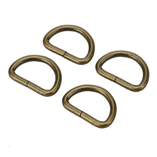 Product Cover COTOWIN COTOWIN Non Welded Metal D Rings,Pack of 20 (Antique Brass, 1