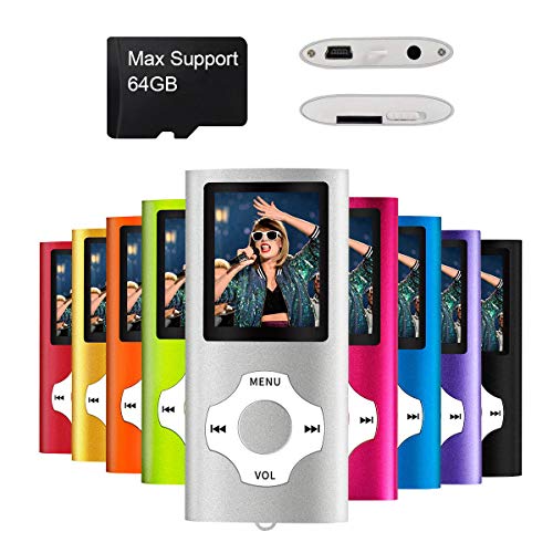 Product Cover Mymahdi MP3/MP4 Portable Player,1.8 Inch LCD Screen,Max Support 64GB,Silver