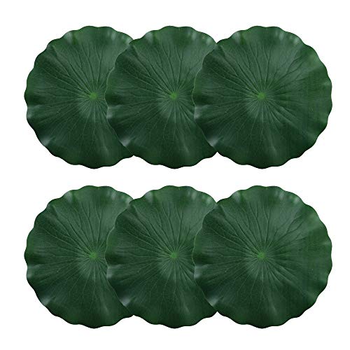 Product Cover HO2NLE Artificial Pond Plant Floating Lilies Pad Realistic Non-Toxic Water Mat for Home Garden Patio Koi Pond Aquarium Swimming Pool Bird Baths Wedding Party Decor (30cm Pack of 6)