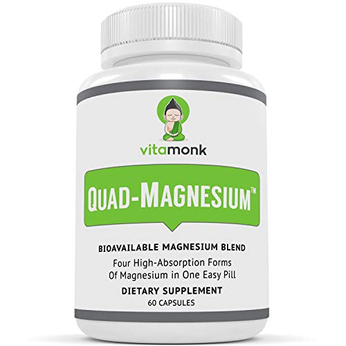 Product Cover Quad MagnesiumTM Supplement Blend by VitaMonk - High Absorption Magnesium Complex for Sleep, Stress Relief, Heart, Anxiety and Mood with Glycinate Chelate, Orotate, Taurate and Di-Magnesium Malate