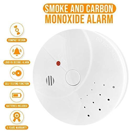 Product Cover Combination Smoke and Carbon Monoxide Detector Battery Operated, Travel Portable Photoelectric Fire&Co Alarm for Home, Kitchen