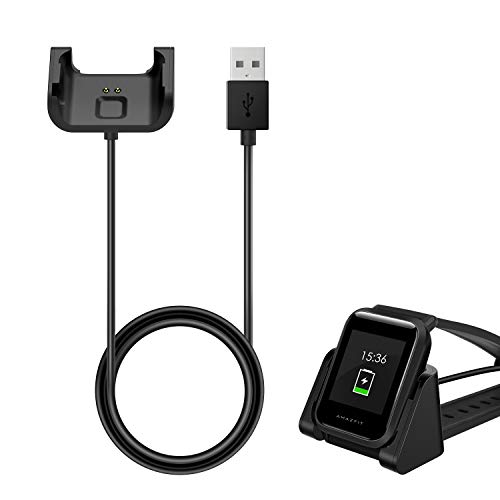 Product Cover MoKo for Amazfit Bip Charger, Portable Replacement USB Charger Charging Stand Adapter Station Cradle Dock with Cable for Amazfit Bip - Black