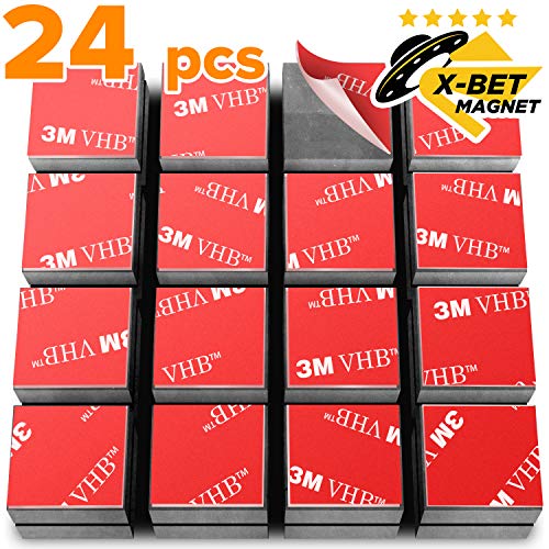 Product Cover Ferrite Magnetic Squares - 24 Self Adhesive Square Magnets (each 4/5