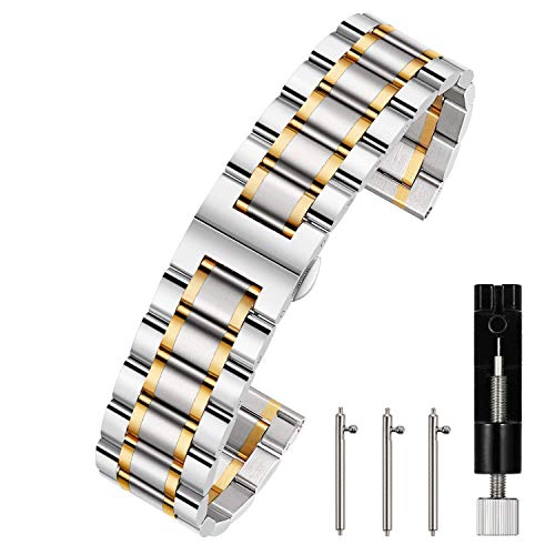 Product Cover Berfine Quick Release Watch Strap, 20mm 22mm Premium Solid Stainless Steel Watch Band Replacement